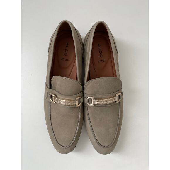 Aldo Monetto Loafers Shoes Size 11 Leather Moccasins Slip On Green Tan NWOB main image 7